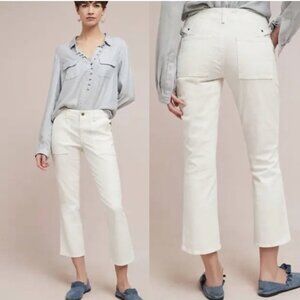 Anthropologie Utility Crop Slight Flare Ankle Chino 25 xs Mid-Rise